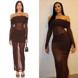 Lovers and Friends x Anja Fio Maxi Dress in Chocolate Brown Size XS NEW w/ tags!